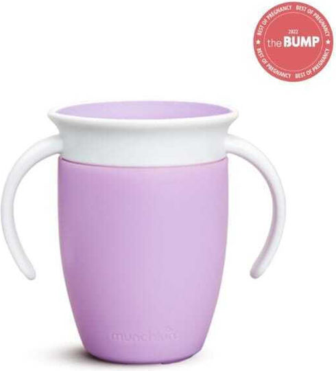 Munchkin Παιδικό Ποτηράκι Miracle 360° Trainer Cup από Πλαστικό Μωβ 207ml για 6m+