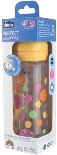 Chicco Plastic Baby Bottle Perfect Anti-colic with Silicone Teat for 4+ Months Pink 330ml