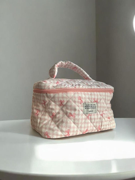 Toiletry Bag Plaid Bows Pink Medium Toiletry Bag Plaid Bows Pink Medium