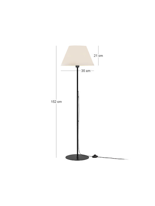 Megapap Vilo Floor Lamp H152xL35cm with Socket for E27 Bulb Black