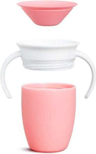 Munchkin Παιδικό Ποτηράκι Miracle 360° Trainer Cup από Πλαστικό Ροζ Pastel 207ml για 6m+