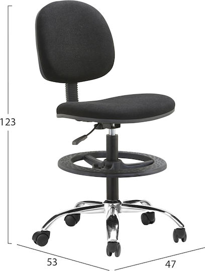 HomeMarkt Clinic Stool with Backrest Black HM1210.01