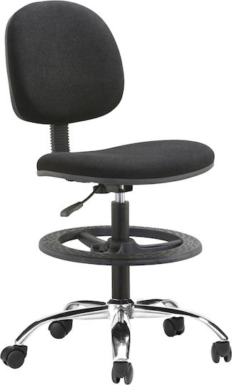 HomeMarkt Clinic Stool with Backrest Black HM1210.01