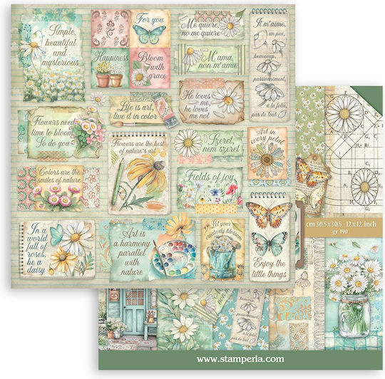 Χαρτιά Scrapbooking 10τεμ 30.5×30.5cm Stamperia Daisy Art