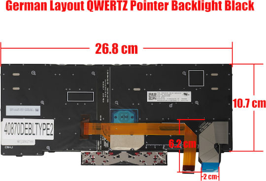 Deutsche Laptop-Tastatur Lenovo ThinkPad X280 20KF 20KE X390 20Q0 20SC A285 20MW 20MX X395 20NL 20NM L13 Yoga 20R5 20R6 Gen 2 20VH X13 20T2 20T3 01YP026 mit Trackpoint Hintergrundbeleuchtung Schwarz Code 40870debltype2