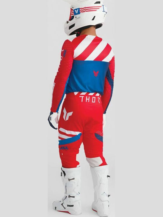 Thor Synth Racewear Sportmode Men's Motocross Long-Sleeved Jersey Red Color