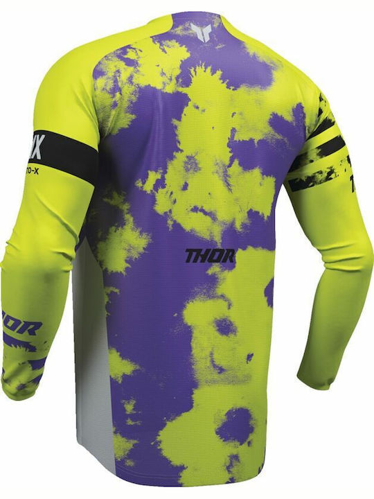 Thor Bleach Racewear Launchmode Ανδρική Μπλούζα Motocross Μακρυμάνικη Γκρι Χρώμα
