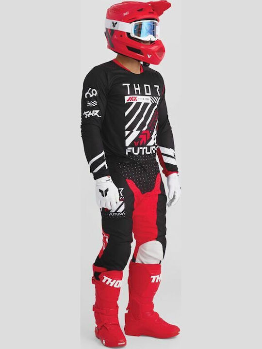 Thor Futura Racewear Launchmode Men's Motocross Long-Sleeved Jersey Black Color