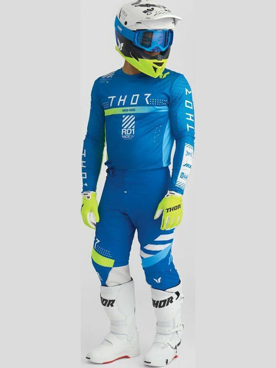 Thor Synth Racewear Sportmode Ανδρική Μπλούζα Motocross Μακρυμάνικη Μπλε Χρώμα