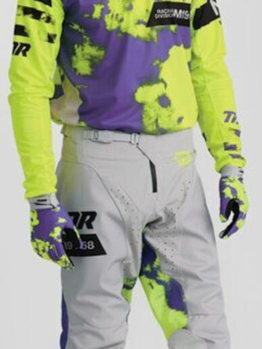 Thor Bleach Racewear Launchmode Men's Motocross Long-Sleeved Jersey Gray Color