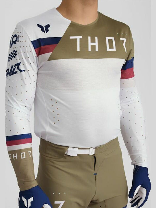 Thor Sportmode Men's Motocross Long-Sleeved Jersey White Color