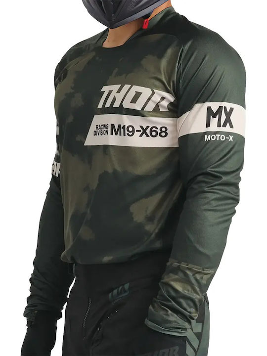 Thor Bleach Racewear Launchmode Men's Motocross Long-Sleeved Jersey Black Color