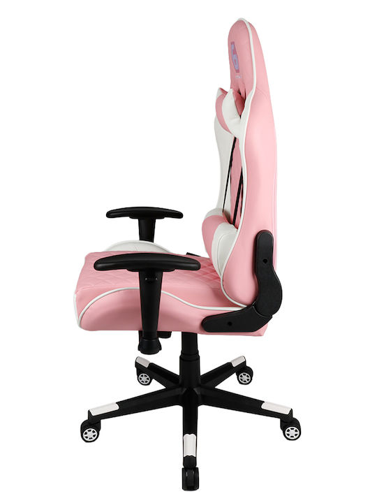 Gembird GC-03-PW Gaming Chair Artificial Leather with Adjustable Arms White/Pink