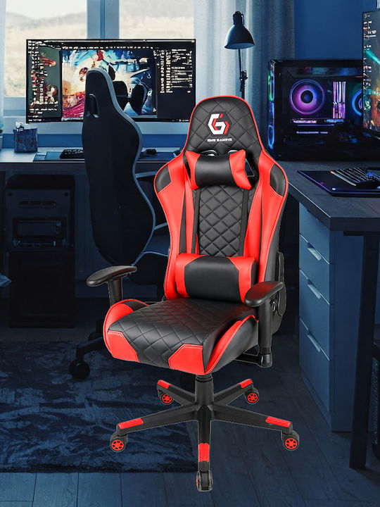 Gembird GC-03-BR Καρέκλα Gaming Δερματίνης με Ρυθμιζόμενα Μπράτσα Black / Red