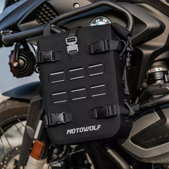 Αδιάβροχη Τσάντα Μοτοσυκλέτας 8l Motowolf – Crash Bar Πλαϊνή Tail Bag – Χακί 7015b Gen2