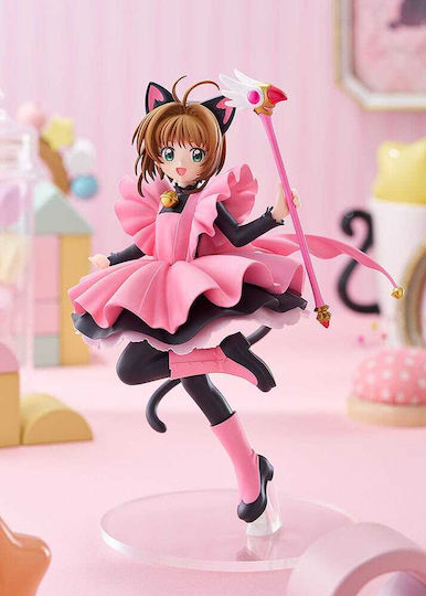 Cardcaptor Sakura Pop Up Parade PVC Статуя Sakura Kinomoto Черен Костюм На Котка Версия L Размер 22 См