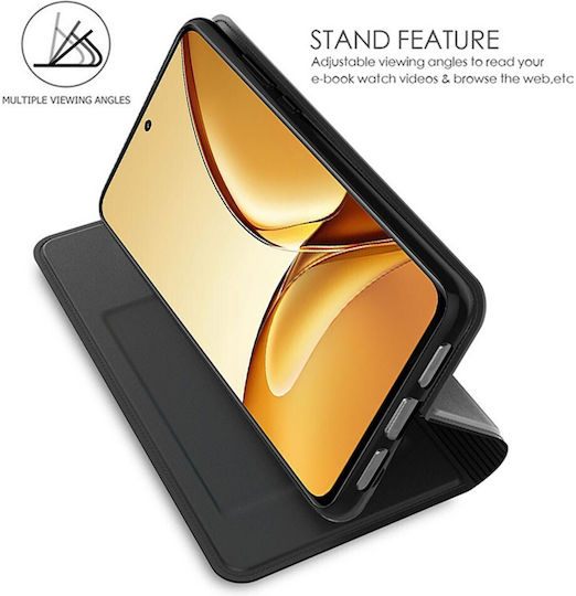 Handyhülle Realme Note 70T Oem Flip Brieftasche Synthetisches Leder Pu Tpu Schwarz Wallet Stand
