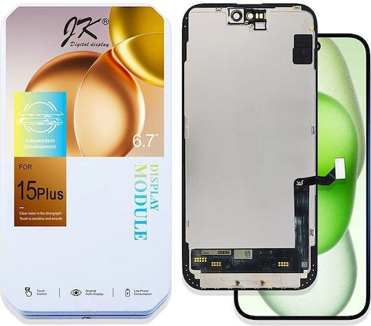 Screen with Touch Mechanism for iPhone 15 Plus Black