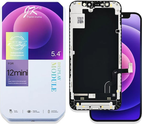 Screen with Touch Mechanism and Frame for iPhone 12 mini Black