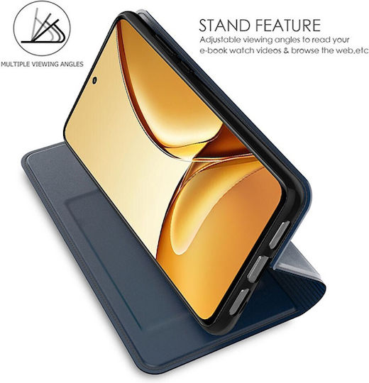 Handyhülle Realme Note 70T Oem Flip Brieftasche Synthetisches Leder Pu Tpu Blau Wallet Stand