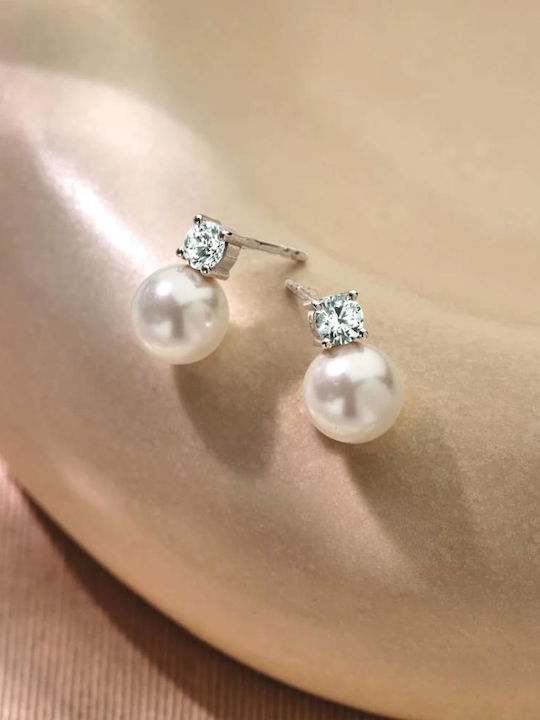 Ti Sento Silver Earrings With Pearls