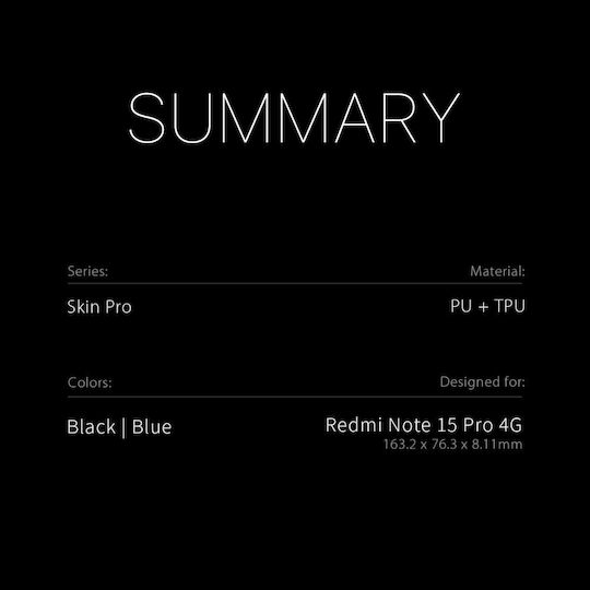 Case Xiaomi Redmi Note 15 Pro 4g Dux Ducis Skin Pro Series Flip Wallet Synthetic Leather Pu Tpu Blue Wallet Stand