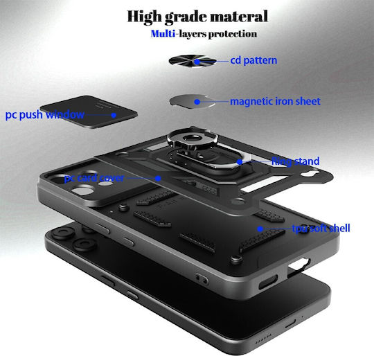 Handyhülle Nothing 3a Lite 5g Oem Harte Rückseite Pc+tpu Schwarz Stand