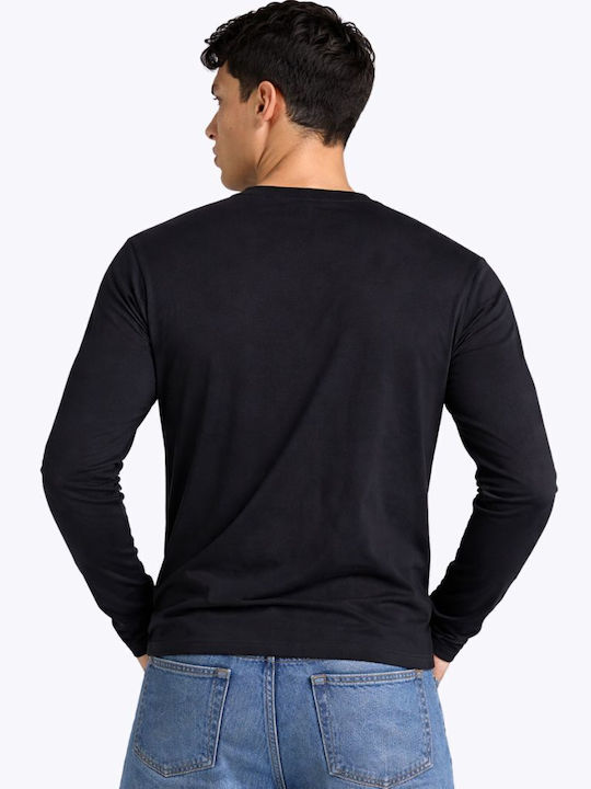 Langarm Herrenbluse Schwarz