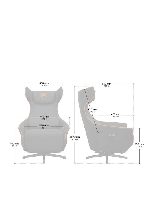 Cougar MAGUS Scaun Gaming Textil cu Suport de Picioare Gri