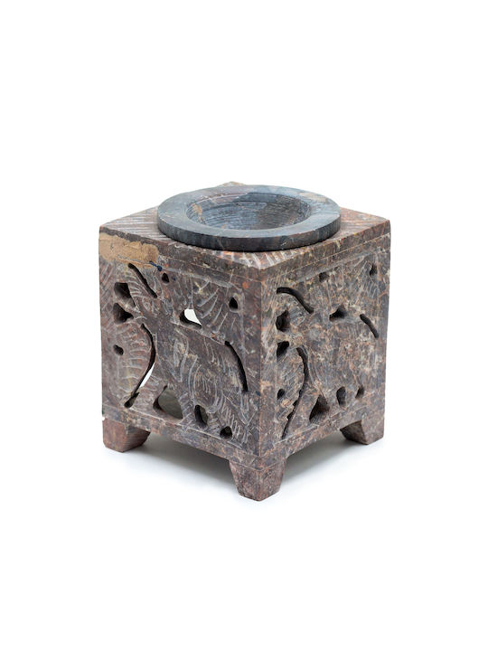 Home Fragrance Oil Burner Soapstone Elephant Design 10cm