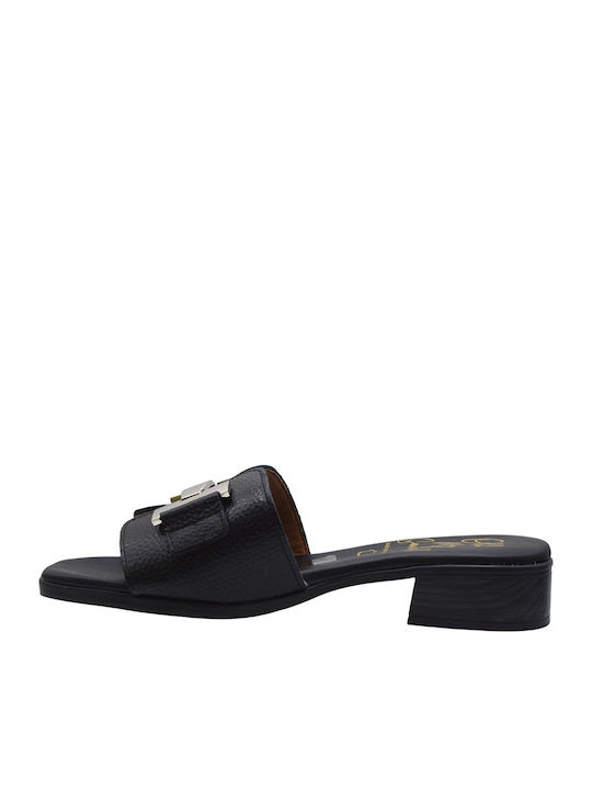 Leder Flache Damen Sandalen Schwarz
