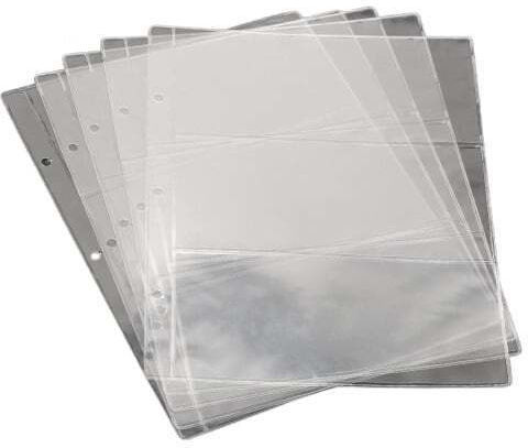 Set 10 Foițe De Legătorie Pentru Bancnote 3 Buzunare 18 X 8 Cm Transparente 3 Găuri 5.5x7x7x5.5 Cm Er D L