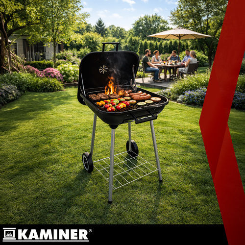 Kaminer Rostfreier Stahl Holzkohlegrill Mit einem Deckel 38,5x38,5cm