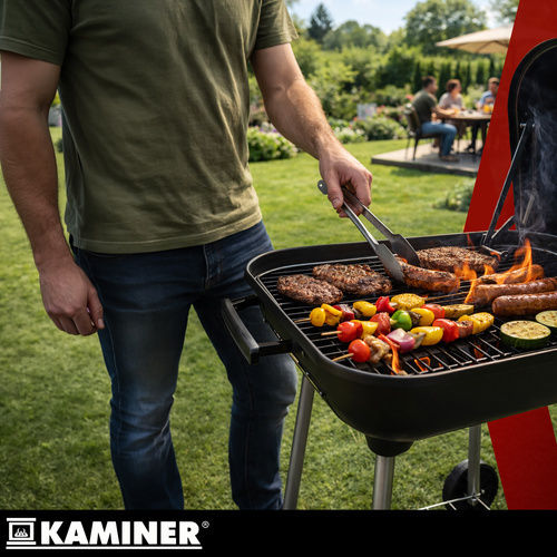 Kaminer Rostfreier Stahl Holzkohlegrill Mit einem Deckel 38,5x38,5cm