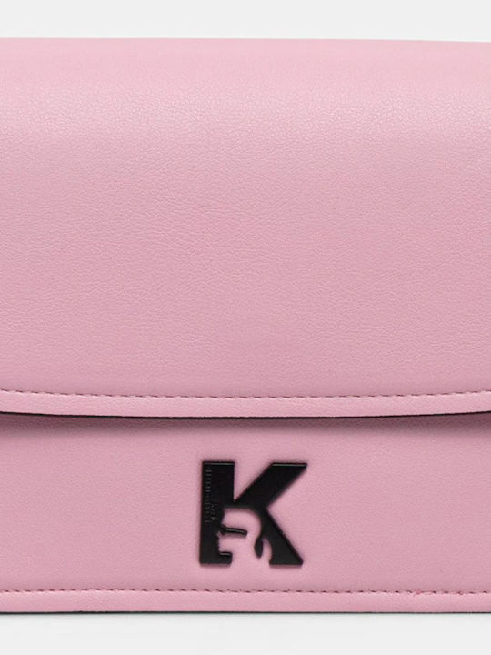 K Logo Saddle Дамска Чанта За Рамо Розова