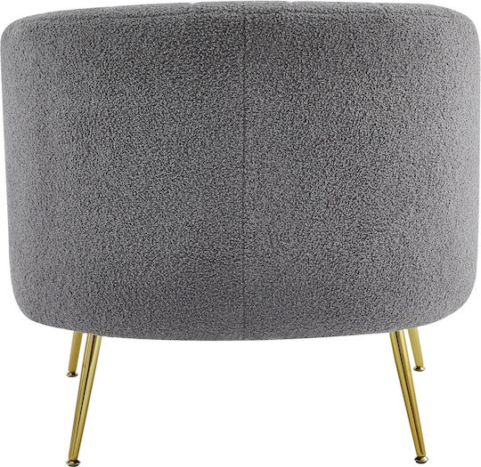 Ashvane Velvet Gray Armchair 78x75x79cm