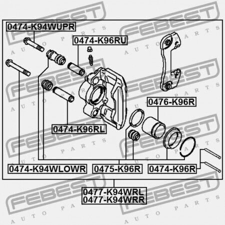 Caliper Piston Back Brake Mitsubishi Challenger K90 1996.05-2001.08 Jpn Mr307395
