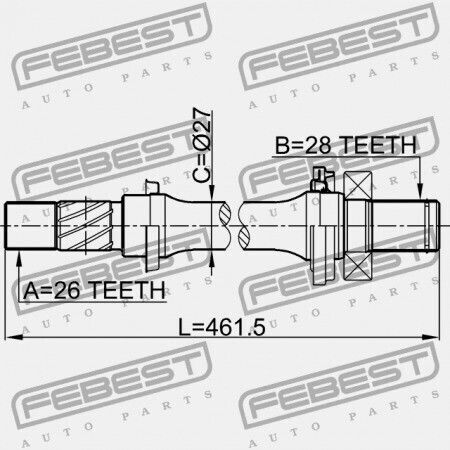 Δεξιός Μισός Άξονας Mazda 3 Bk 2003-2006 Eu Fg02-25-700a