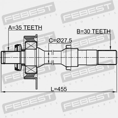 Δεξιός Μισός Άξονας Mazda Tribute Cz 2001-2011 Usa Zzc0-25-700