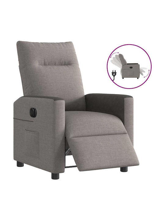 Armchair with Footstool Taupe 50x54x100cm