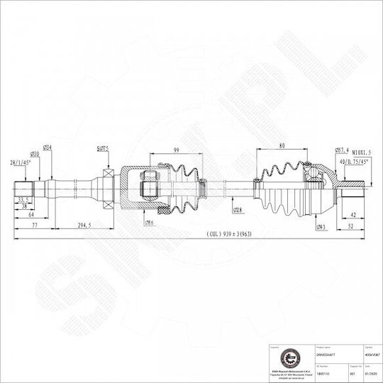 Jumătate De Axă Ford Galaxy Ii Mondeo Iv S-Max Față Dreapta 1805110