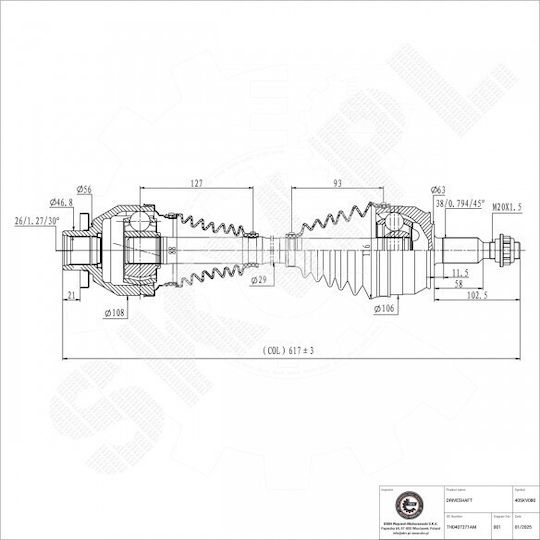 Halimaxónio Kínisis Vw California Multivan Autoteile für das Getriebesystem Vorne Links 7h0407271am