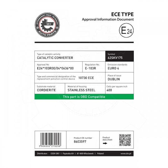 Καταλύτης Volvo S40 I S40 Ii V50 8603597