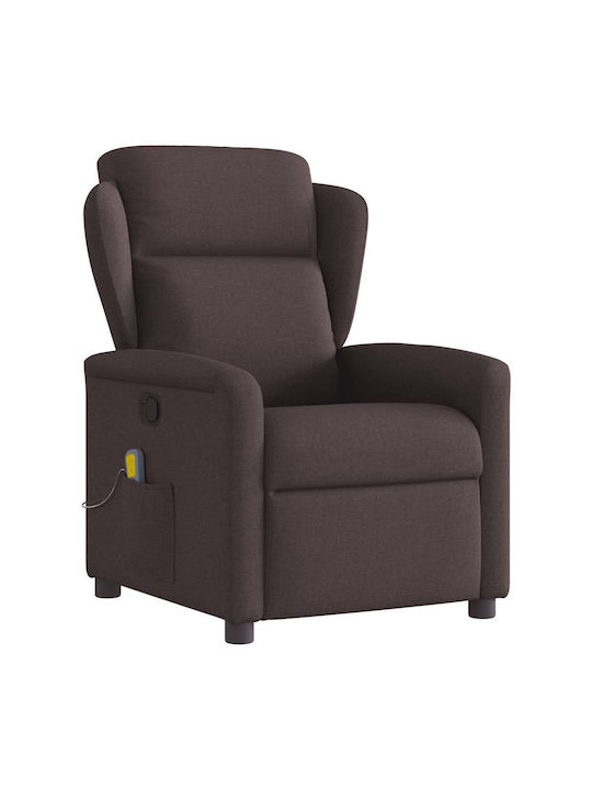 Πολυθρόνα Relax Massage με Υποπόδιο Σκούρο Καφέ 78x95x100cm