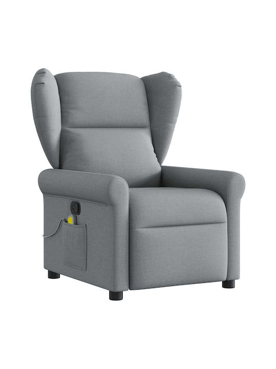 Relax Armchair Massage with Footstool Light Grey 77x91.5x96cm