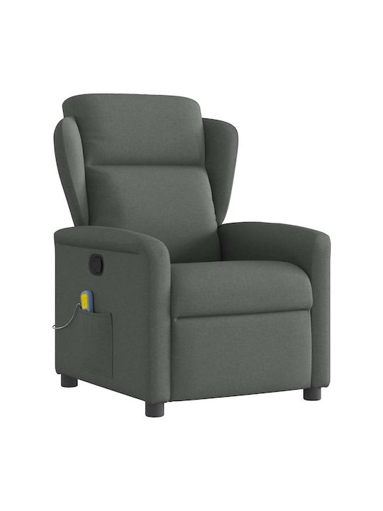Relax Armchair Massage with Footstool Dark Grey 78x95x100cm