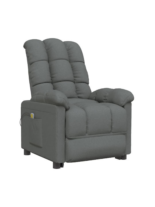Relax Armchair Massage with Footstool Dark Grey 74x99x102cm