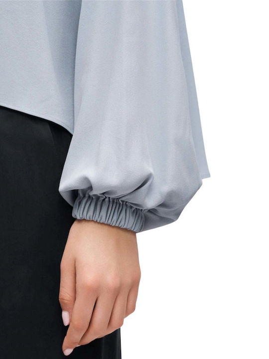 Women's Long Sleeve Blue Blouse