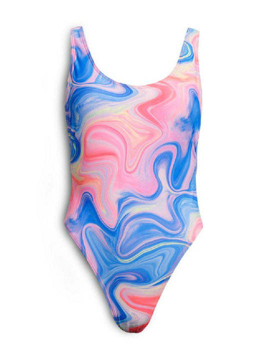 D3 Sdcd Print Scoop Back Swimsuit Ολόσωμο Μαγιό Multi Marble