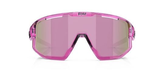 Bliz Fahrradbrillen mit Rosa Rahmen und Mehrfarbigen Linsen